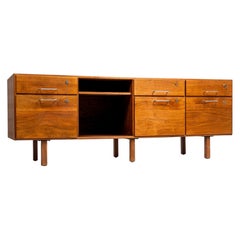 Vintage Midcentury File Cabinet Credenza in Walnut Wood by Jens Risom