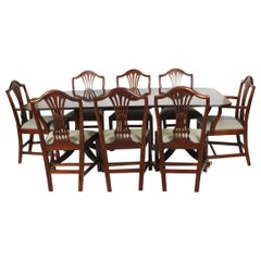 Vintage Regency Revival Dining Table and 8 Chairs by William Tillman