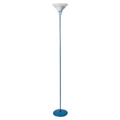 Italian modern light-blue metal and glass floor lamp, 1980s