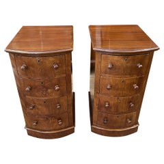 Pair of 19th Century Victorian Walnut Bedside Tables