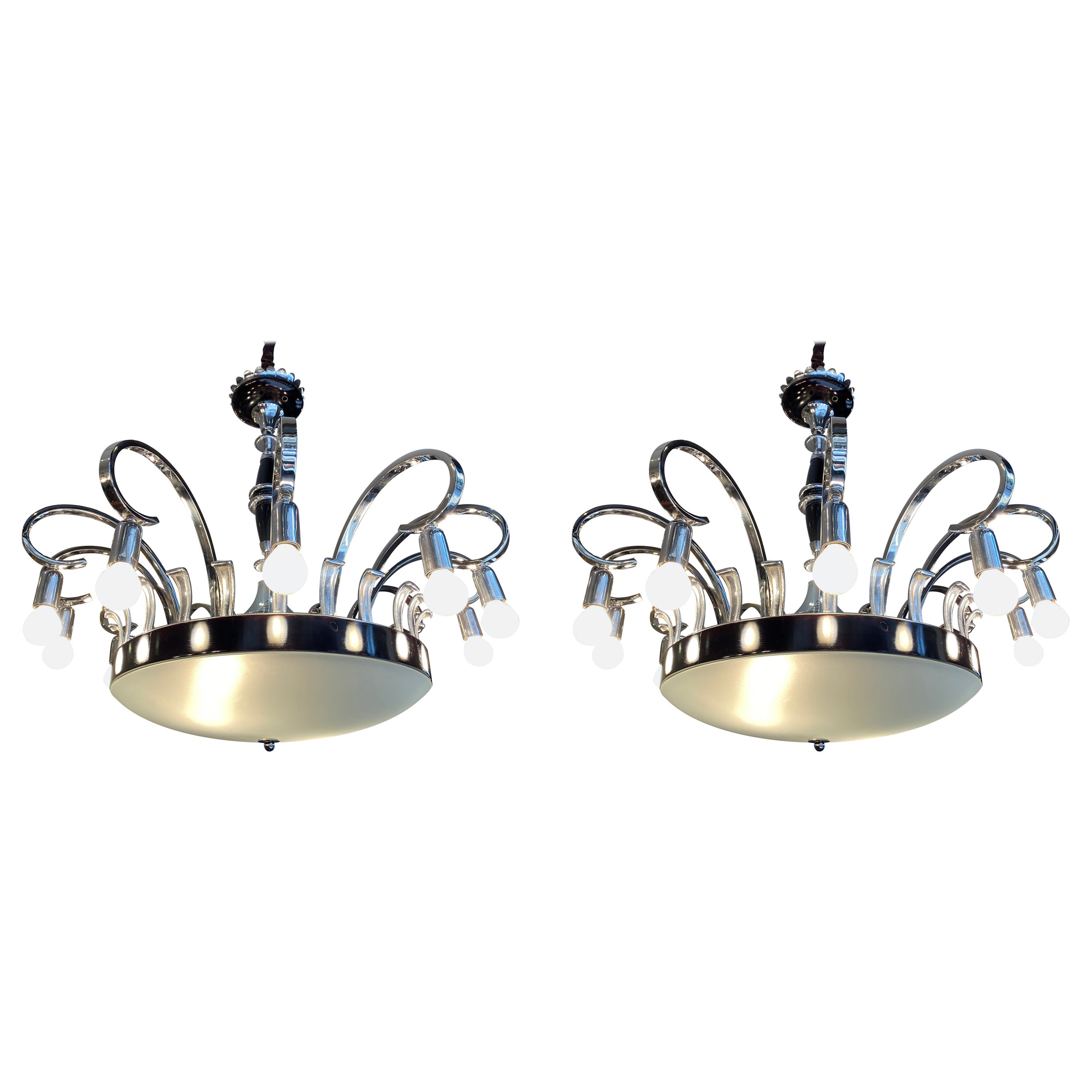 Pair of ART DECO chandeliers For Sale