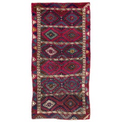 Tapis antique d'Anatolie orientale kurde 3'9''x7'3'', vers 1880