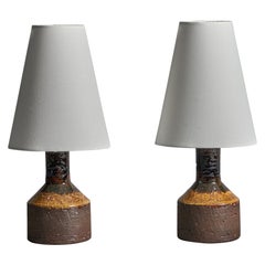 Laholms Keramik, Small Table Lamps, Stoneware, Sweden, 1960s