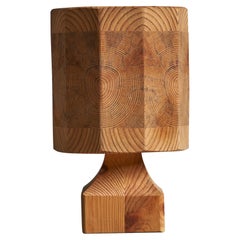 Swedish Designer, Table Lamp, Pine, Sweden, 1970s