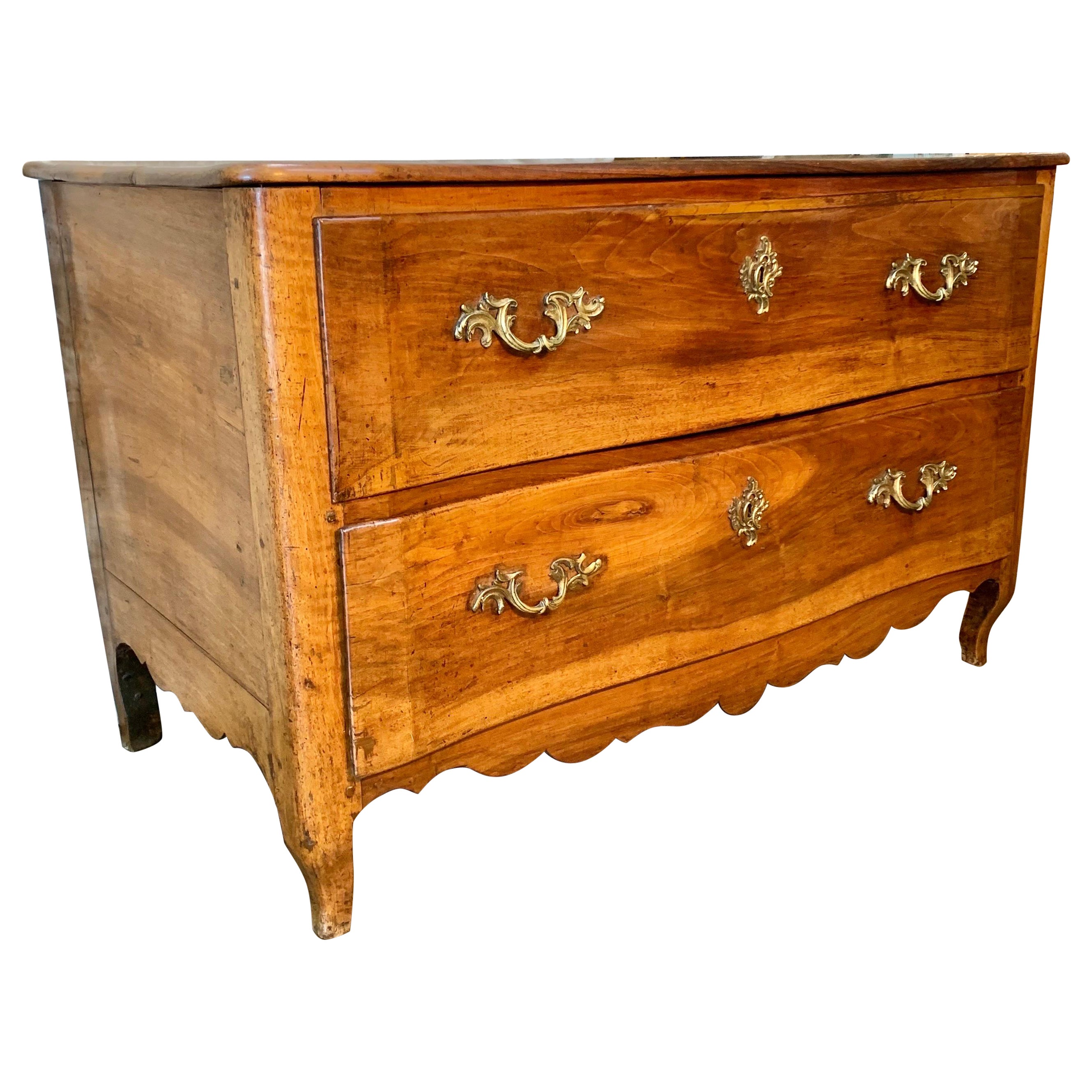 Late 1700s French Walnut Louis XV Chest of Drawers