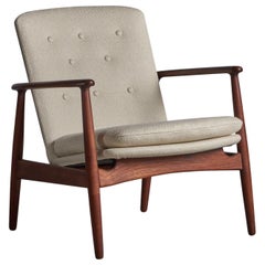 Arne Vodder, Lounge Chair, Teak, Fabric, Denmark, 1950s