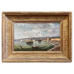  19th Century French Oil on Canvas Marine Painting Signed S. Audibert Dated 1885
