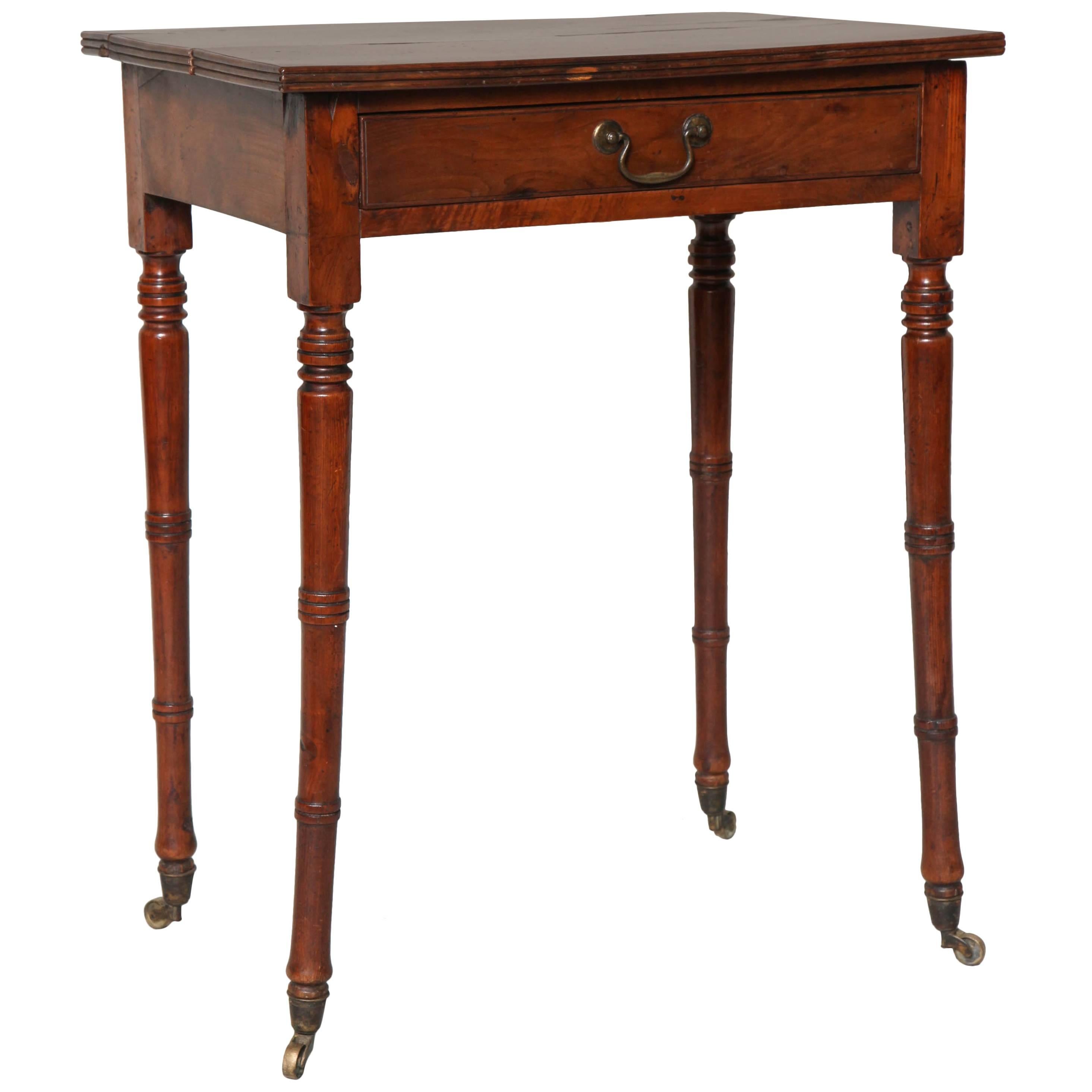 Yew Wood Side Table For Sale