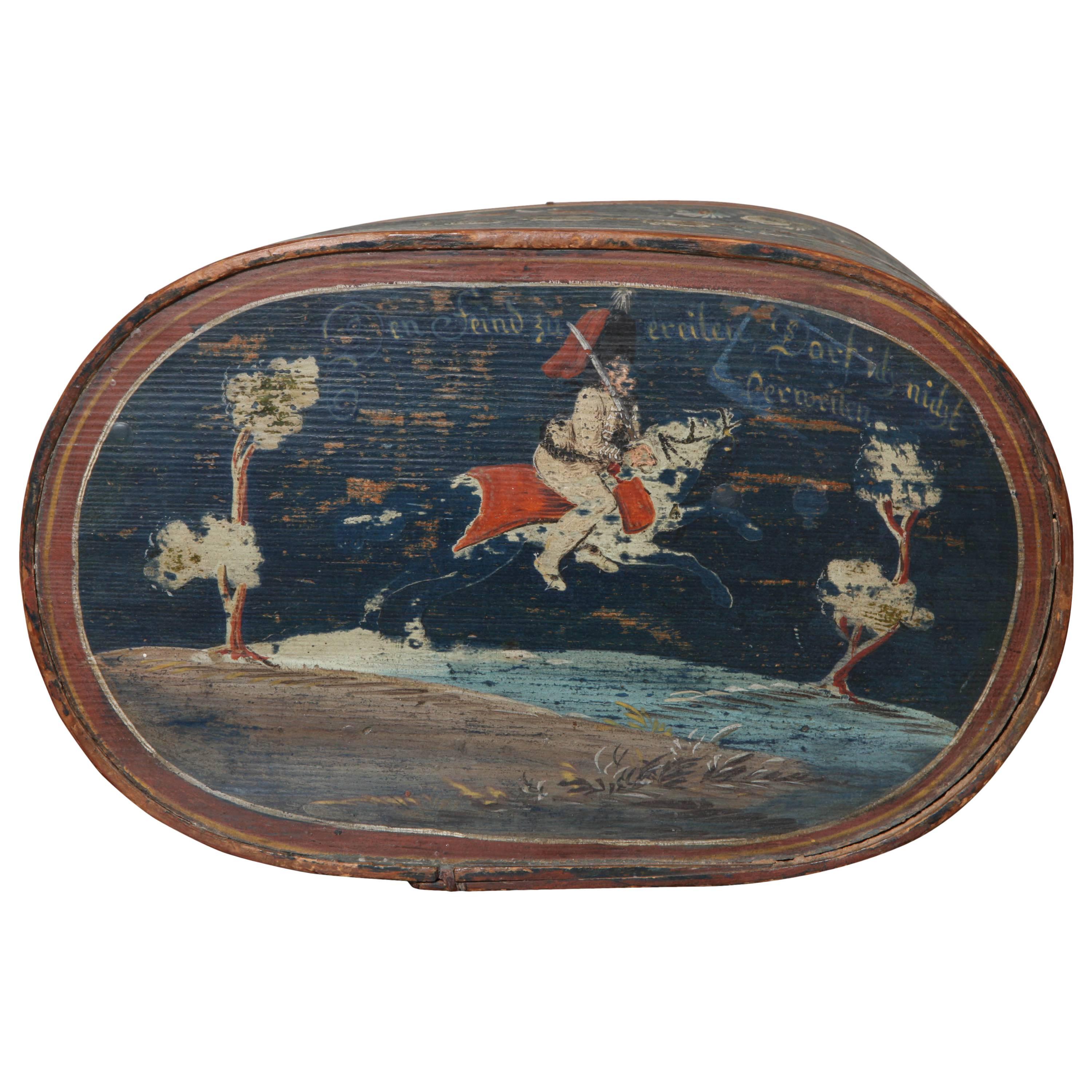 Finely Decorated Scandinavian Oval Pantry Box