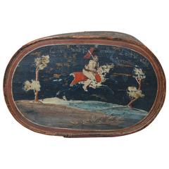 Finely Decorated Scandinavian Oval Pantry Box