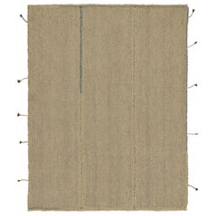 Rug & Kilim’s Contemporary Kilim in Beige with Blue Accents