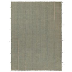 Rug & Kilim’s Contemporary Kilim in Blue with Beige Accents