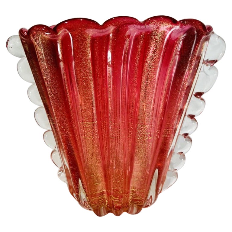 Jarrón de cristal de Murano atribuido a Archimede Seguso 1950