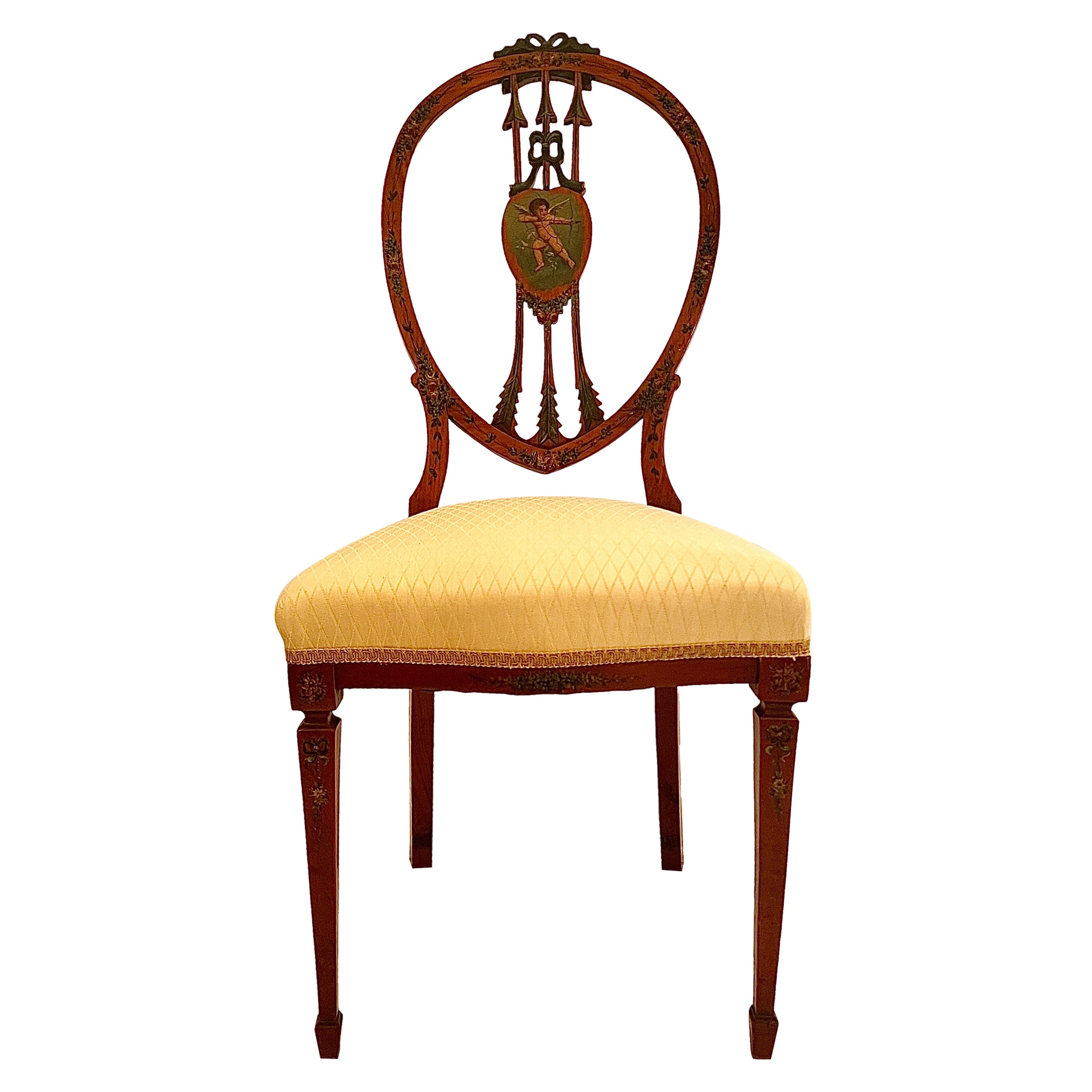 Antique English Satinwood Side Chair  For Sale