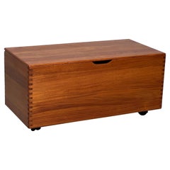 Retro Danish Teak Trunk with Finger Joints 