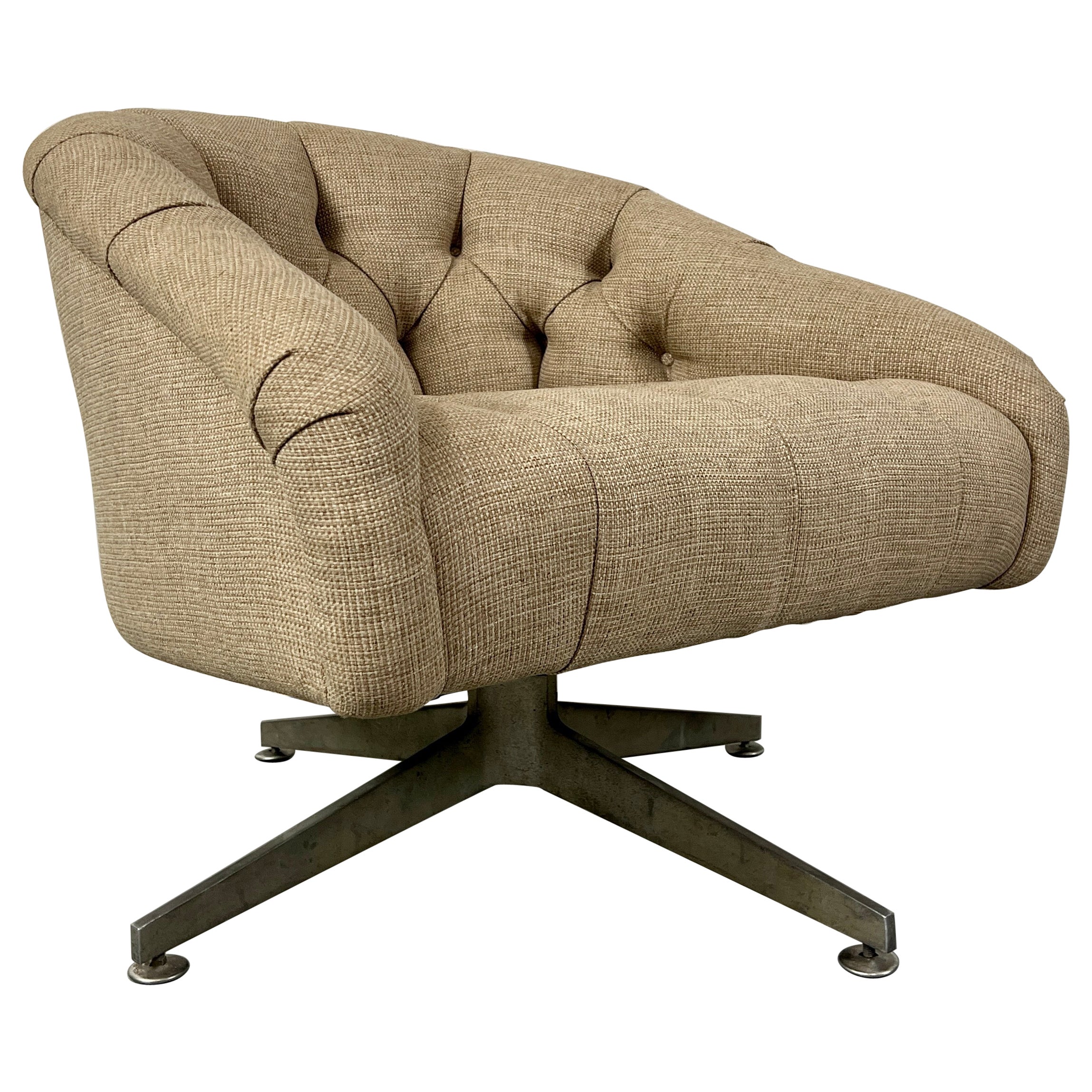 Swivel Lounge Chair by Ward Bennett For Sale