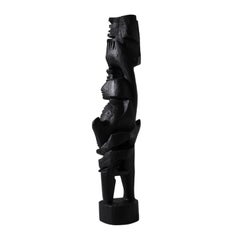 XXL Sculpture en bois teinté noir, 1970