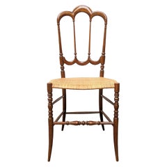 Italian wood & Vienna straw Chiavari chair by Fratelli Levaggi, 1950s