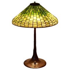 Antique Tiffany Studios Geometric Table Lamp