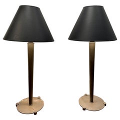 Pair of Walter Von Nessen Studio Bronze Table Lamps 1940's