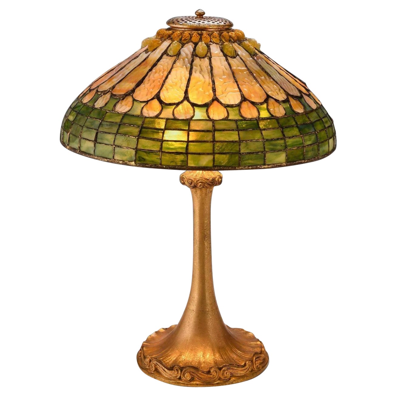 Tiffany Studios Jeweled Feather Table Lamp. For Sale