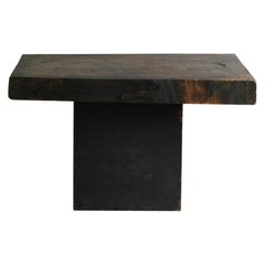 Japanese antique wooden black coffee table/1868-1900/wabisabi low table