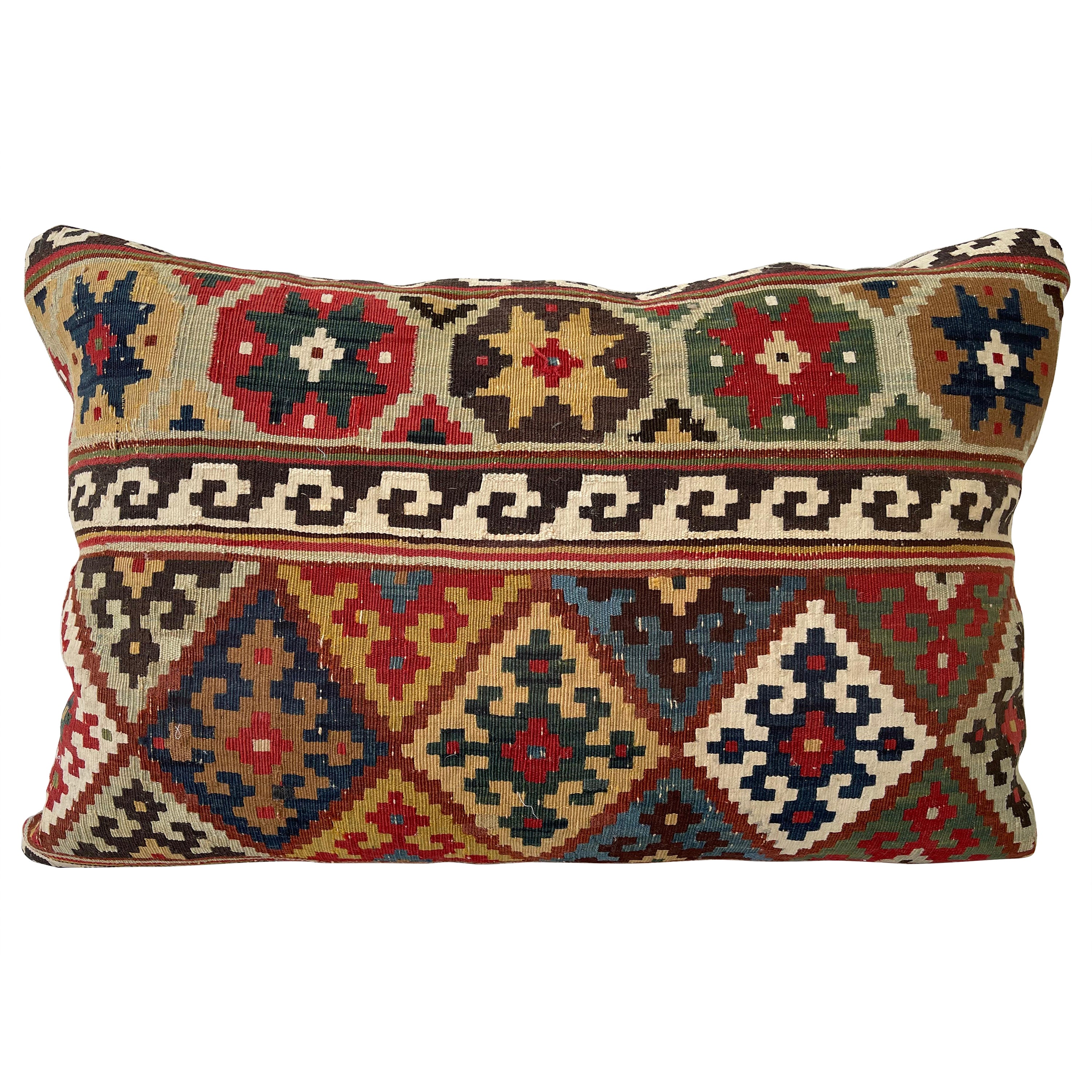 Contemporary Pillow Made from Antique Tribal Ghasghai