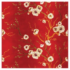 Contemporary Cherry Tree Silk Panel