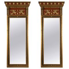 Pair of 19th Century Russian Neoclassical Style Mirrors