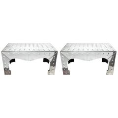 Pair of Pagoda Mirrored Coffee Tables