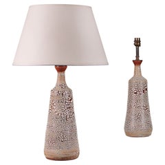 A Pair of Terracotta Art Pottery Lamps