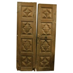 Antique Double entrance main door carved in walnut, Italy