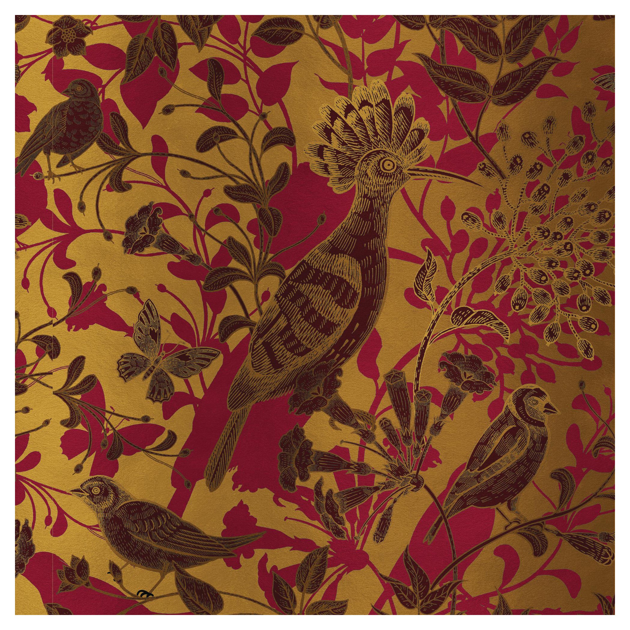 Contemporary Hummingbirds Silk Panel