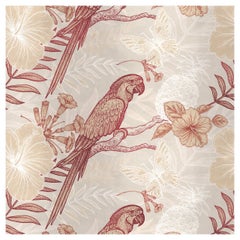 Contemporary Parrot Silk Panel