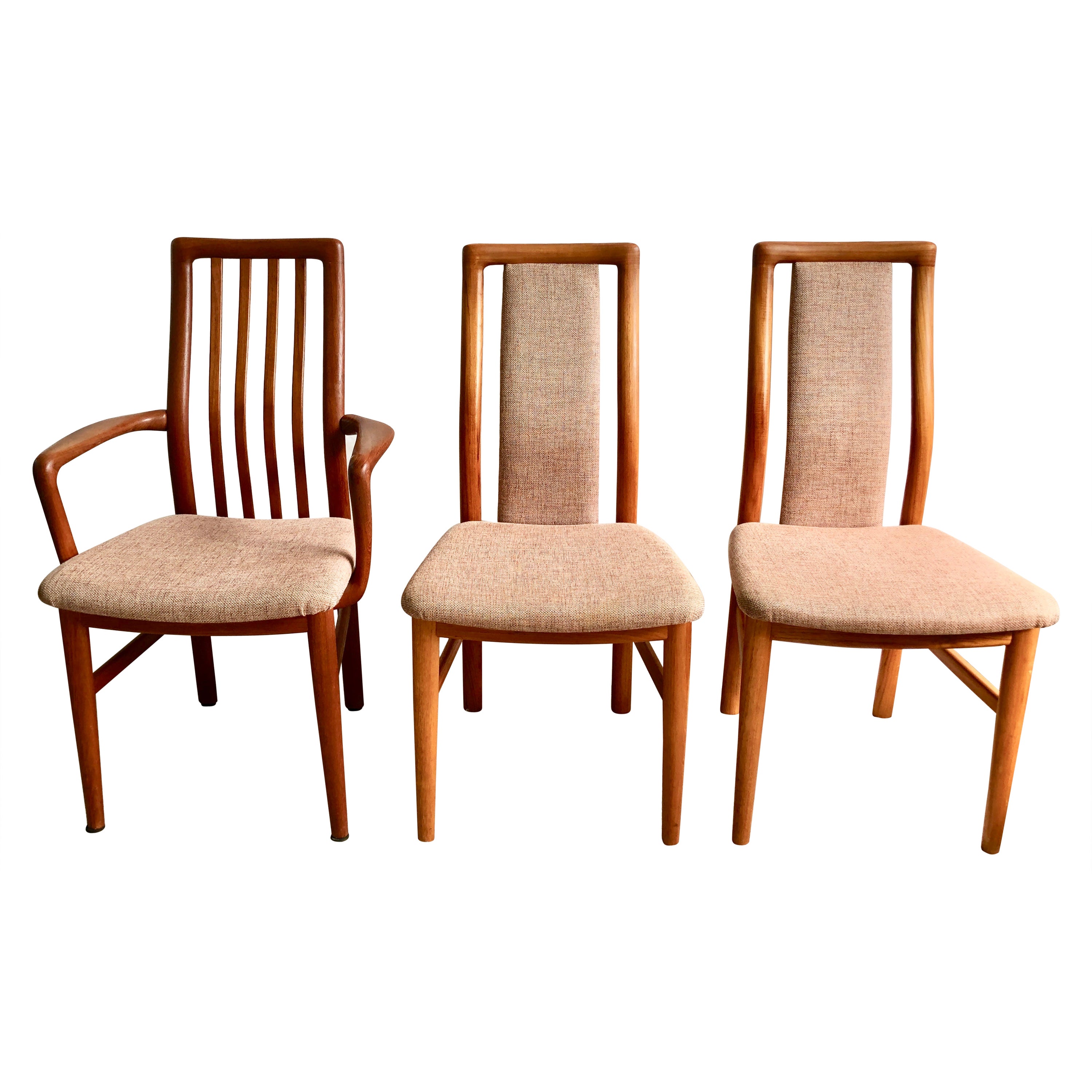 Set of 3 Dining Chairs Teak by Kai Kristiansen Schou Andersen, Denmark, 1970s