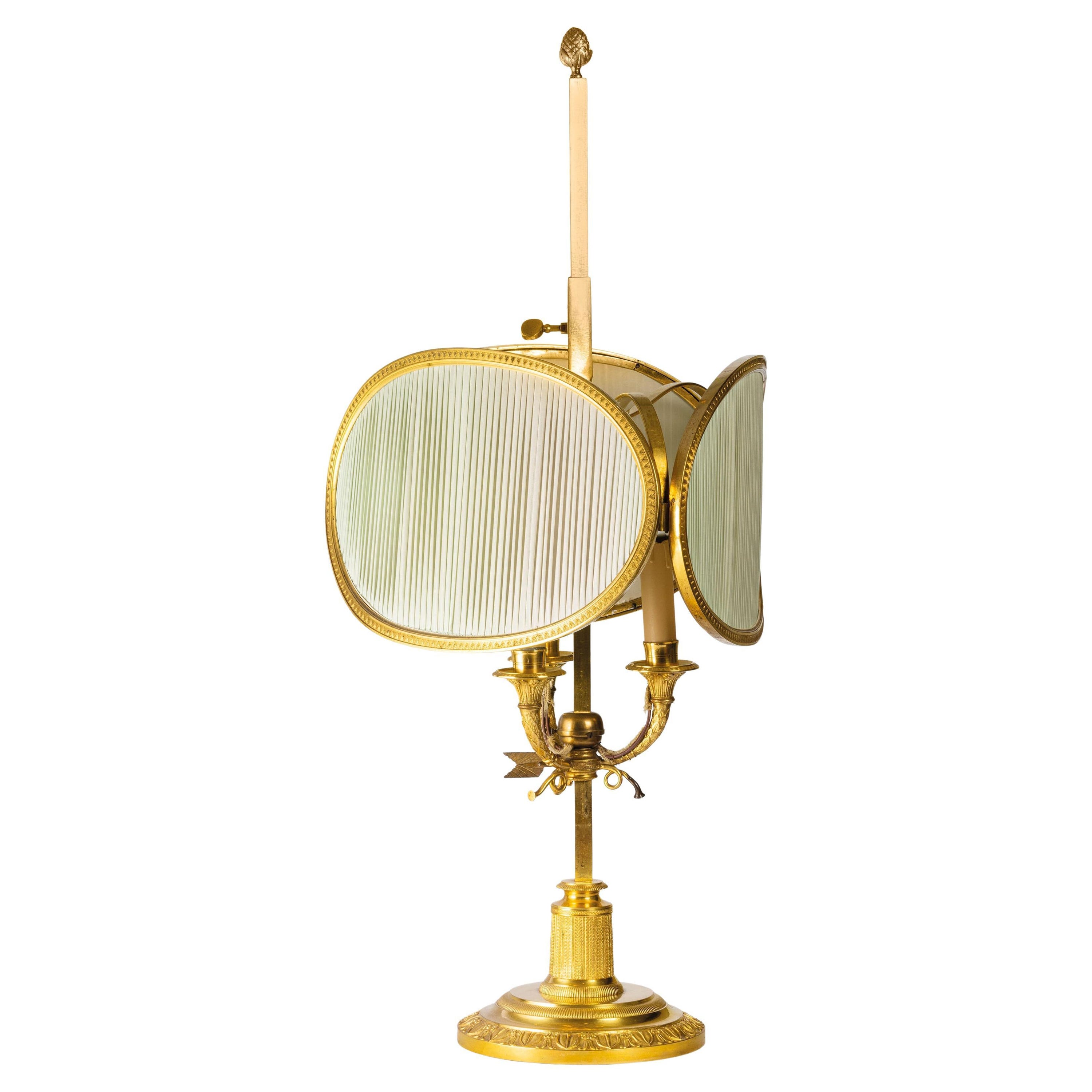 20th Century, French Gilt Bronze Buillotte Lamp  For Sale