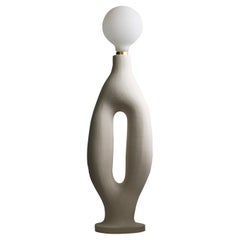 White Stoneware Exo Table Lamp by Abid Javed