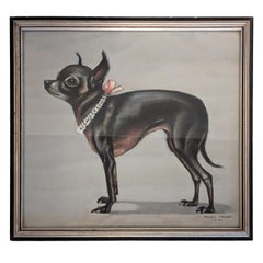 Mid Century Chihuahua Painting 