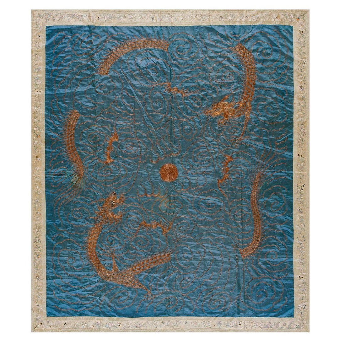 Antique Chinese Textile Rug 6' x 7'