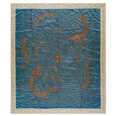 Antiker chinesischer Textilteppich 6' x 7' 