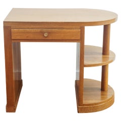 Diminutive French Oak Desk with Rounded End 