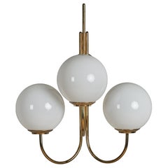 Luigi Caccia Dominioni, Sizeable Wall Light, Brass, Glass, Italy, 1950s