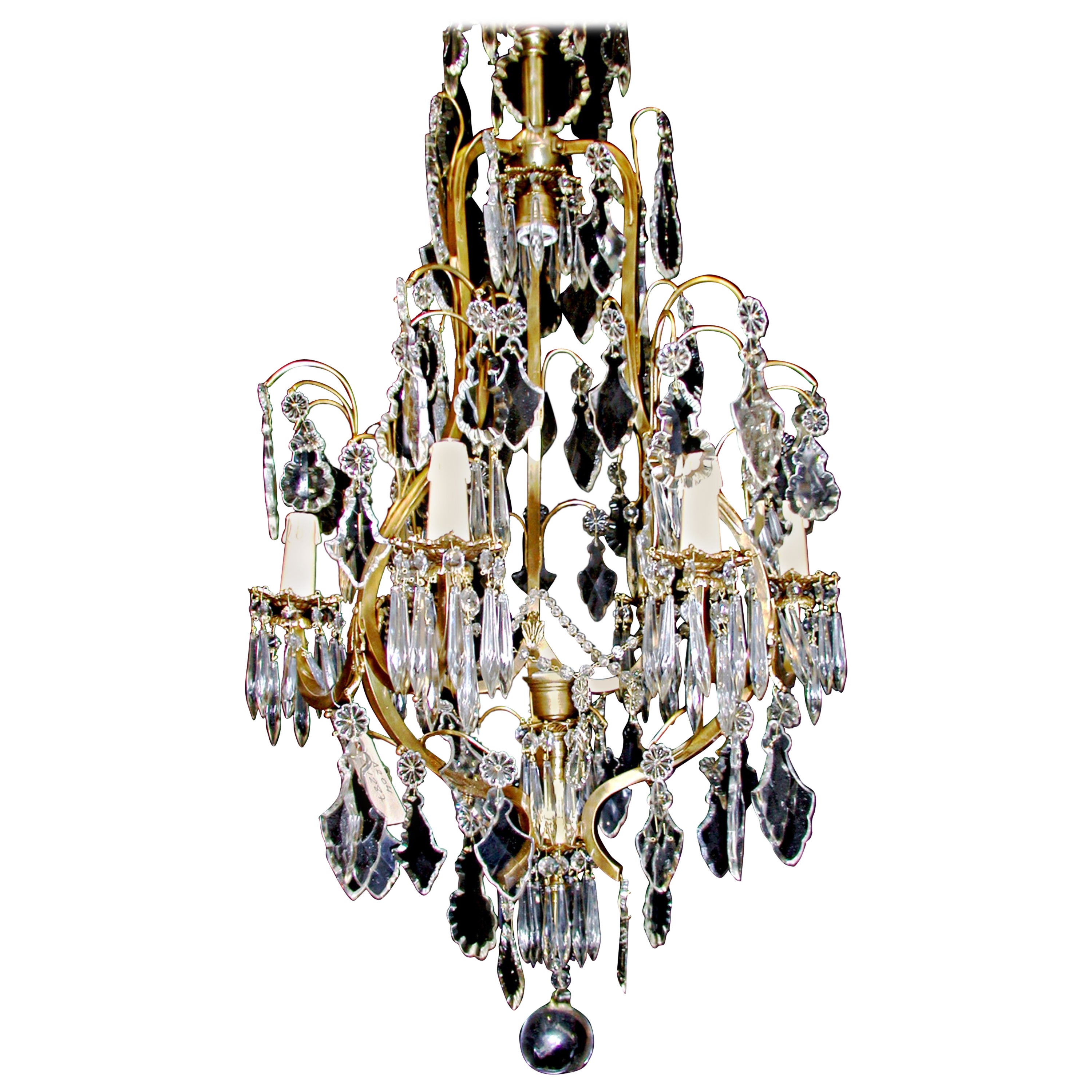 Italian Multi Tiered 6 Arm Crystal Chandelier For Sale