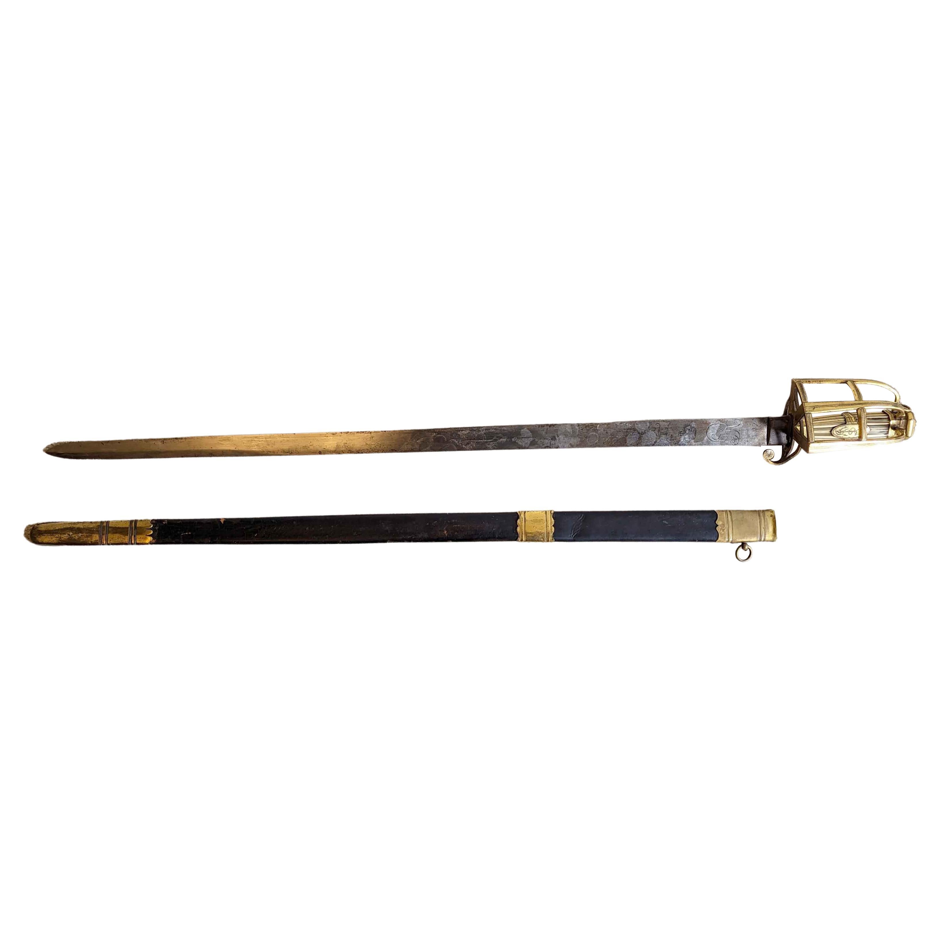 A Lord Nelson Naval Officers Sword with Scabbard & Ivory Grip