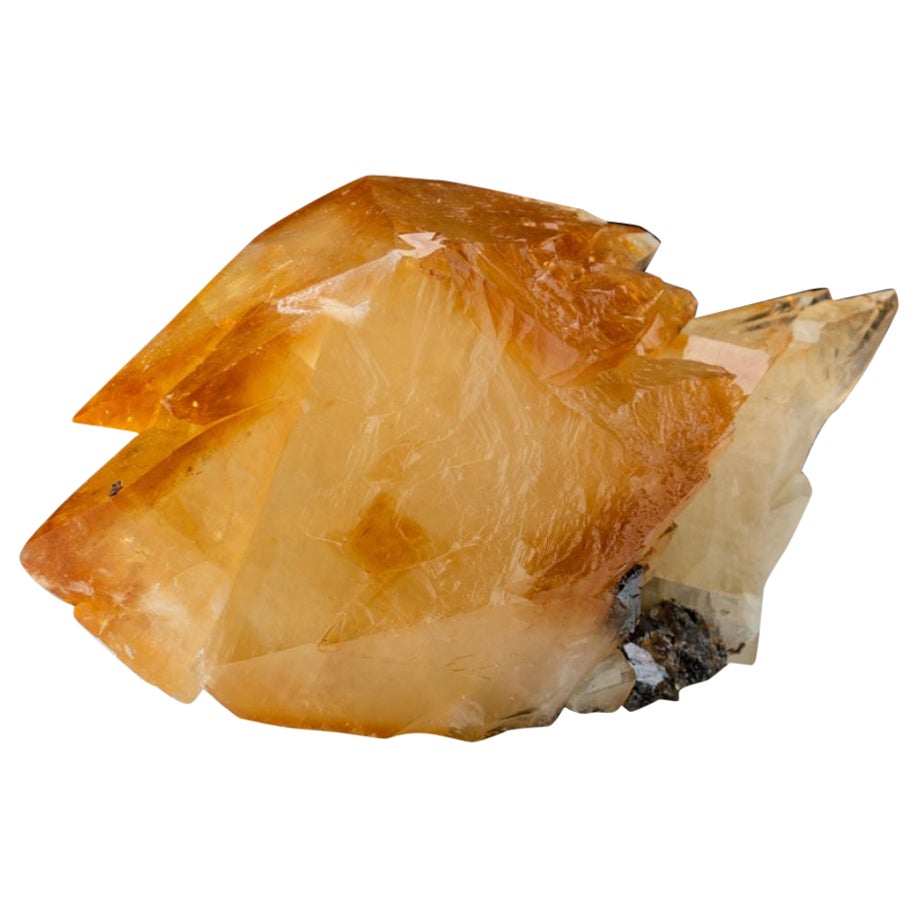 Twinned Golden Calcite Crystal from Elmwood Mine, Tennessee (3.5 lbs) For Sale