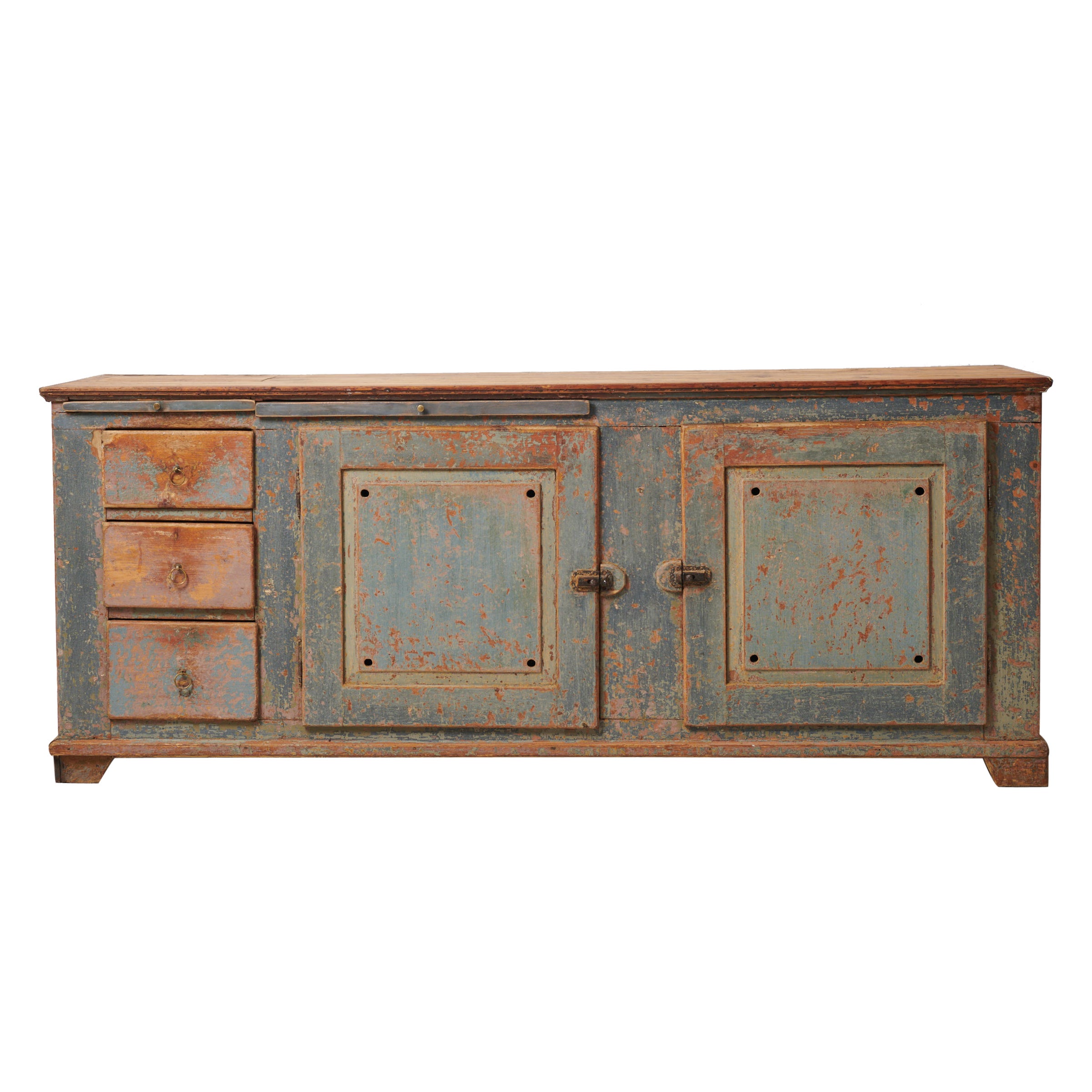 Antique Low and Wide Genuine Swedish Country Sideboard