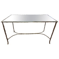 French Maison Baguès Bronze And Mirror Coffee Table