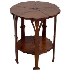 Delicately Designed Vintage Gustave Stickily Poppy Table With Floral Motif