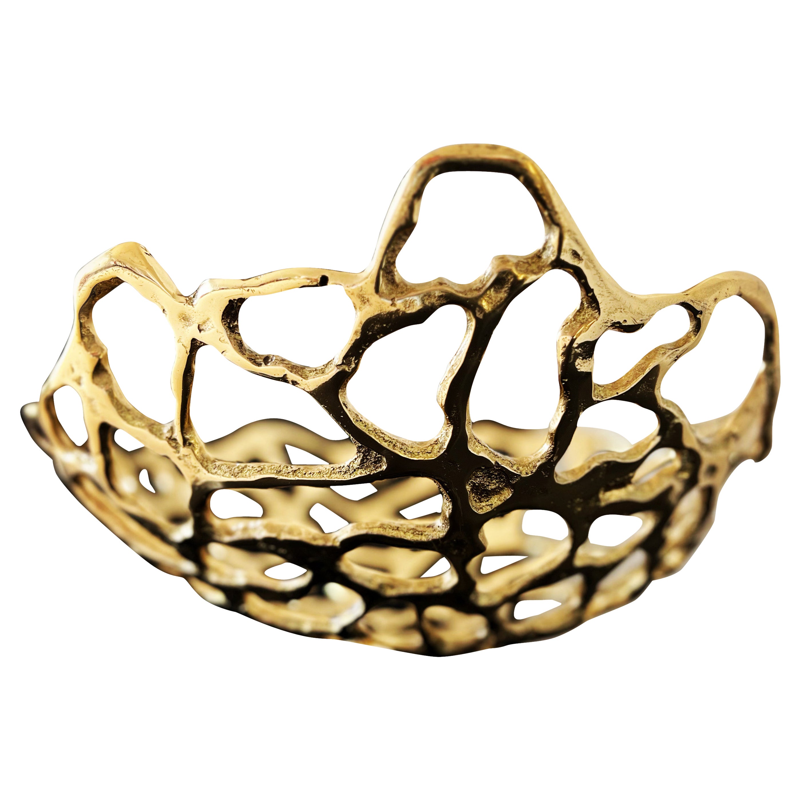 Mesh Fruit Bowl A050 Solid Brass Sand Cast  For Sale