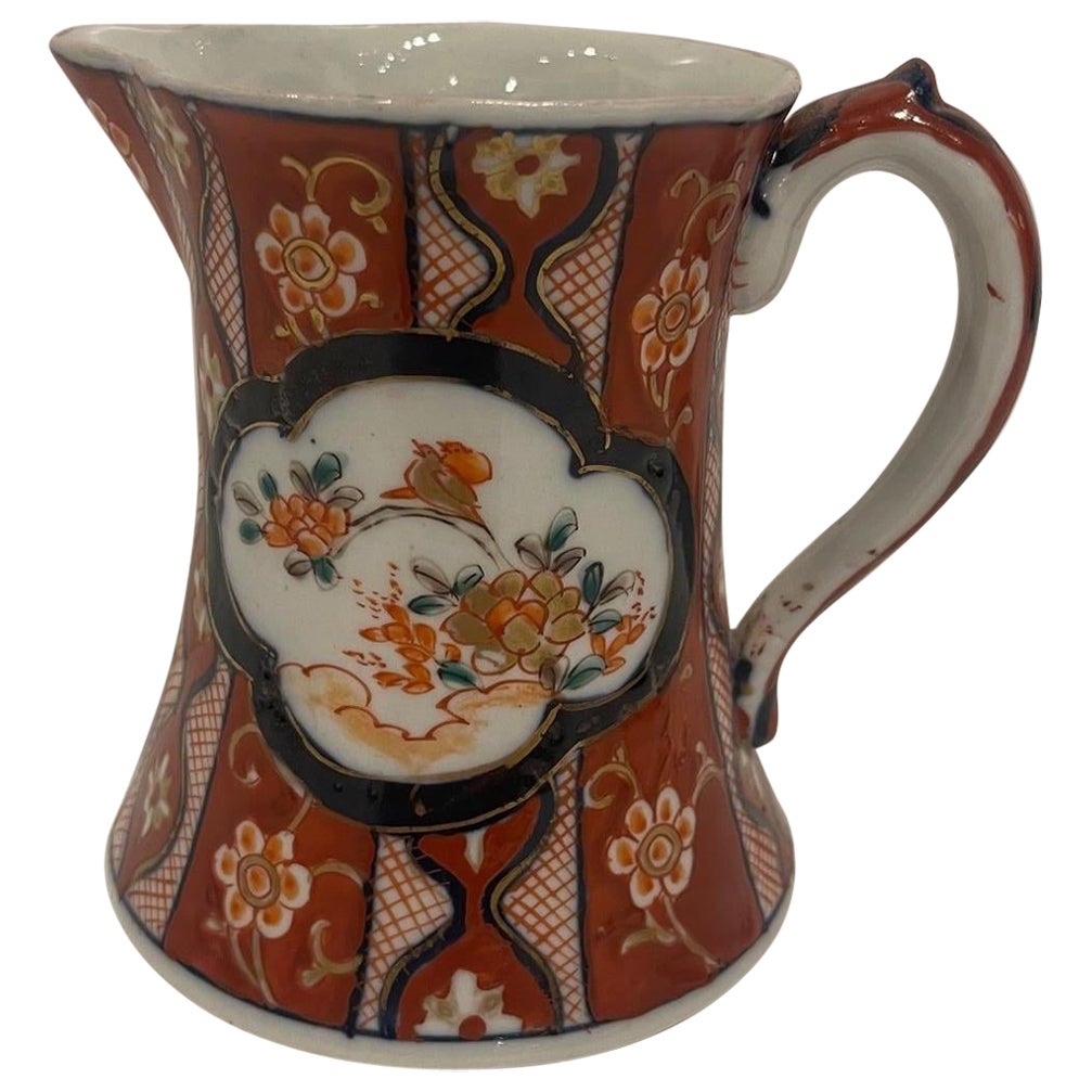 Imari Japanese Pitcher with Floral Design, 19th Century For Sale